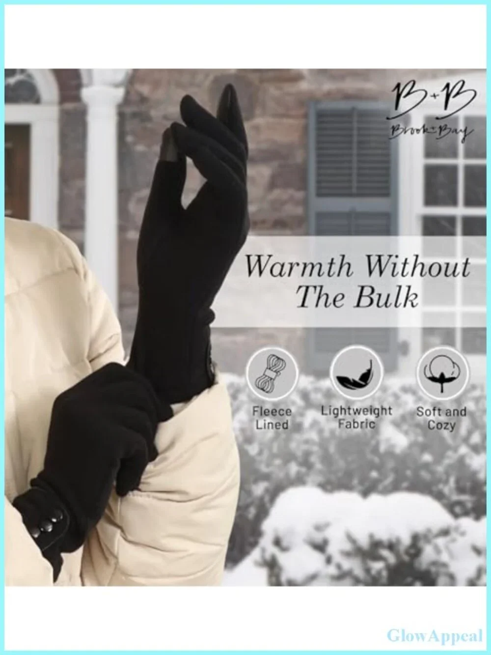Touchscreen Fleece Gloves for Women - Winter Tech Gloves with 3-Button Design